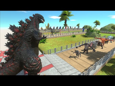 SHIN GODZILLA DESERT ISLAND DEATH RUN - Animal Revolt Battle Simulator