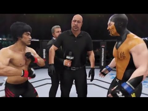 Bruce Lee vs. Scorpion (EA Sports UFC 3) - CPU vs. CPU - Crazy UFC 👊🤪