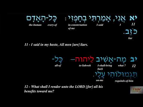 Psalm 116 - Bible Audio Hebrew and Subtitles in English