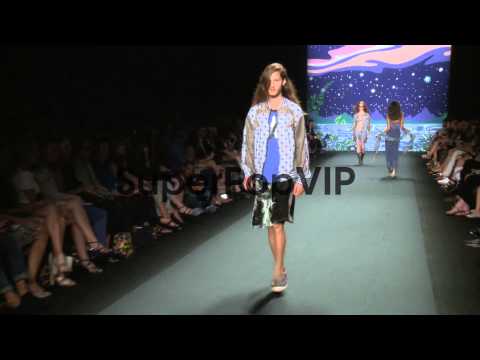 Models walk the runway at Anna Sui - Spring 2014 Mercedes...