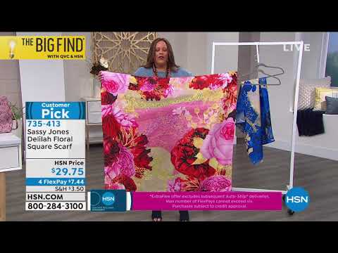 Sassy Jones Delilah Floral Square Scarf