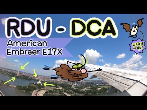 American Eagle Full Flight from Raleigh-Durham (RDU) to Washington (DCA) - Landmark-Filled Approach!