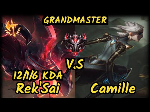 JAG Malrang (REK'SAI) vs CAMILLE - 12/1/6 KDA JUNGLE GAMEPLAY - KR Ranked GRANDMASTER