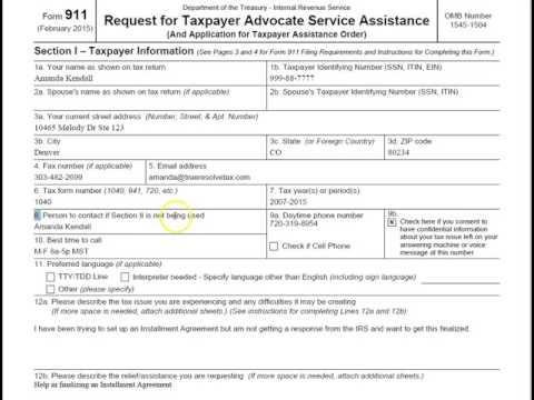 2019 IRS Form 911 - Editable Online Blank in PDF
