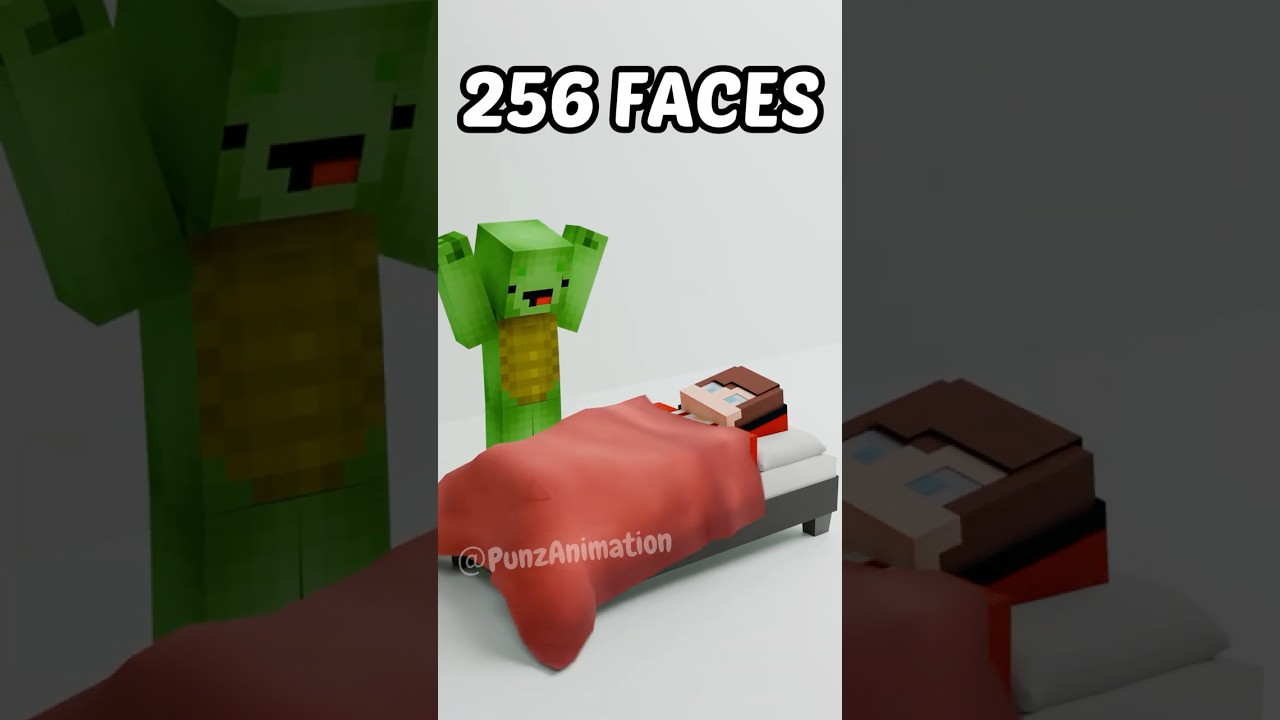 Good Night JJ Cloth Simulation in Minecraft - MAIZEN Animation #shorts #Mikey