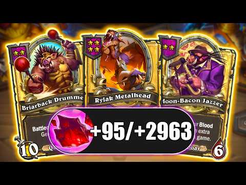 Quilboar Gem Barrage Strategy Goes Infinite | Hearthstone Battlegrounds