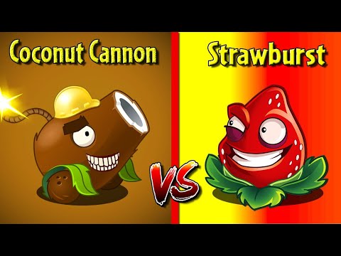 COCONUT CANNON vs STRAWBURST - Who Will Win? - PvZ 2 Plant vs Plant