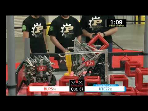 2015 VEXU Q67 - BLRS vs UTEZ2 - 10 to 48-Division Div-VEX U-VEX Worlds 2015