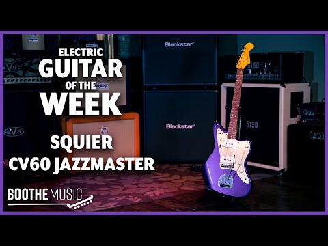 Squier Jazzmaster Classic Vibe 60’s in Metallic Purple w/ Gold Pickguard Demo & Review