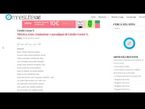 Catullo - Carme 8 Miser Catulle pronuncia RESTITUTA