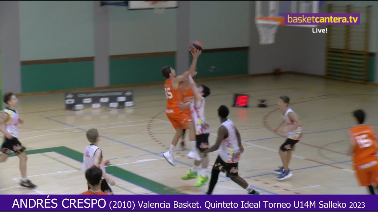 ANDRÉS CRESPO (2010) Valencia Basket. Quinteto Ideal Torneo U14M Salleko 2023.  #BasketCantera.TV