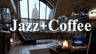 Cozy Work Jazz & Coffee Shop Ambience🔥 Relaxing Smooth Piano Cafe Jazz & Bossa Nova for Study, Sleep