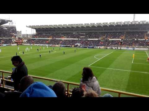 Sfeer voor en tijdens de aftrap tussen club brugge - aa gent 07/02/2016