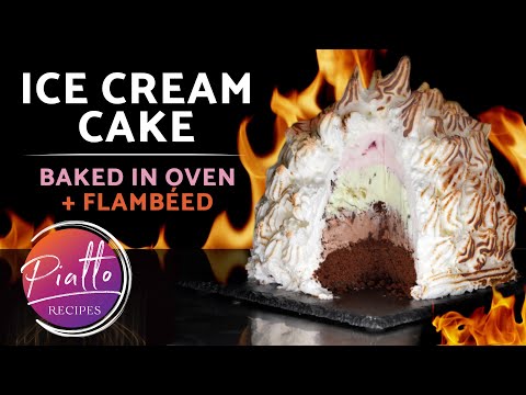 BOMBE Alaska: Cake + Ice Cream + Swiss Meringue