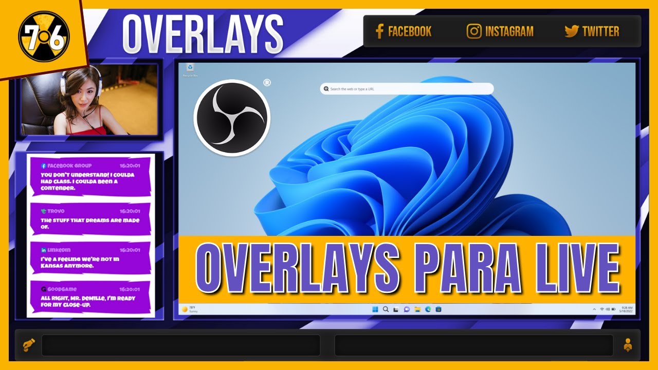 Overlays Prontas para Live Stream no Youtube, Twitch e Facebook com Obs Studio