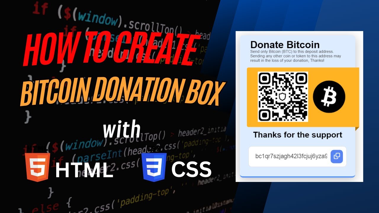 How to create bitcoin donation box with html css javascript