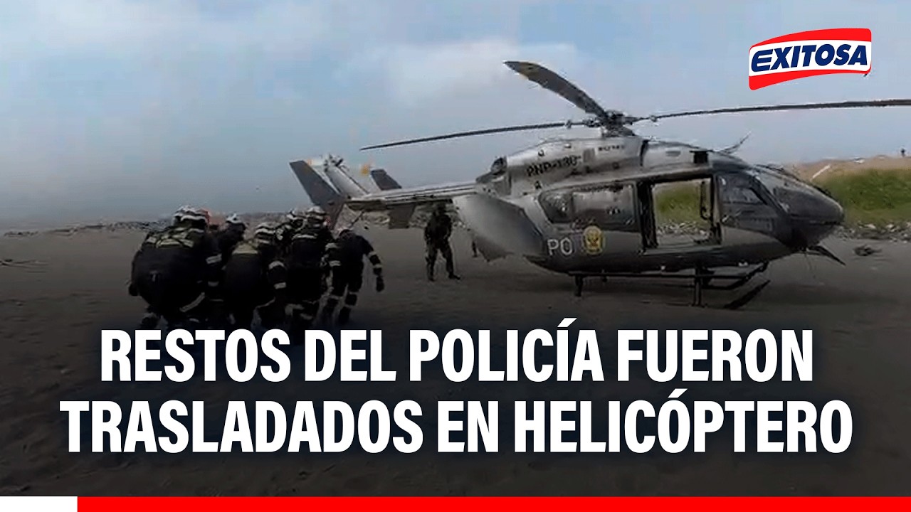 🔴🔵 Restos del policía que falleció en el río Rímac fueron trasladados en helicóptero