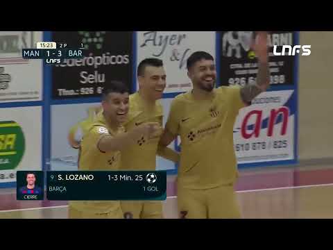 Gol Sergio Lozano (1-3) Manzanares FS - Barça FS. J14, 1Div. LNFS