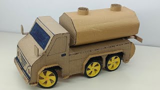 How to Make A Cardboard Water Tanker Truck | DIY Toy Truck for School Projects