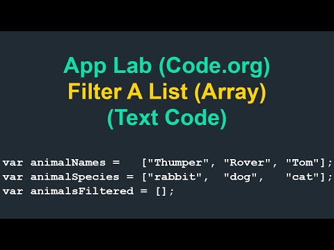 Filter A List (Array) - Text Code - Code.org (App Lab)