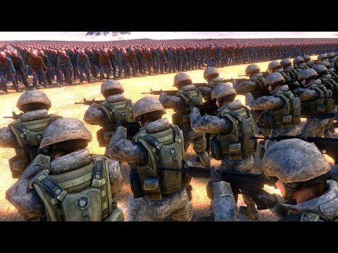 Can 5000 modern soldiers defend a city from 100000 zombies | UEBS 2 #1