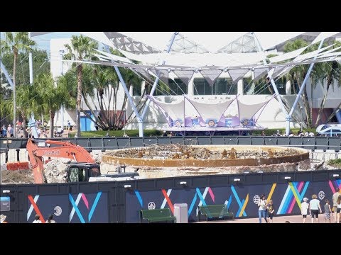 Fountain Of Nations DEMOLITION at Epcot 2019 Walt Disney World Orlando Florida