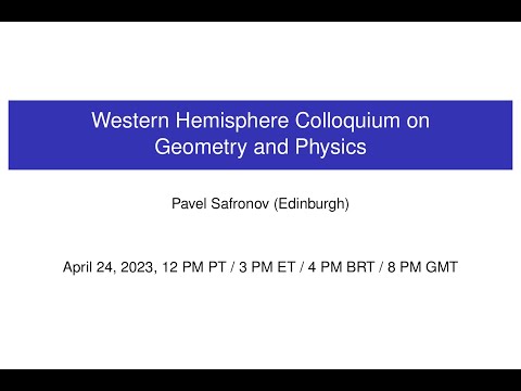 WHCGP: Pavel Safronov, "Holomorphic Morse theory and moduli spaces of flat connections on ..."