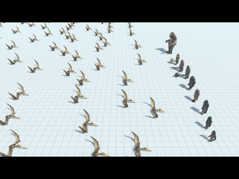 100 Pteranodon Army vs ALL Faction Armies with Similar Cost ARBS Animal Revolt Battle Simulator