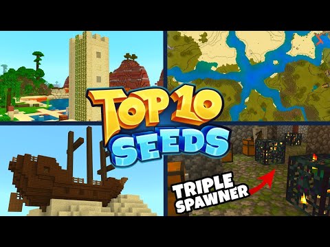 TOP 10 BEST NEW SEEDS For Minecraft Bedrock Edition! (Pocket Edition, Xbox, PS4, Switch & W10)