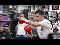MANNY PACQUIAO SMASHES DOUBLE END BAG TRAINING FOR KEITH THURMAN FIGHT!