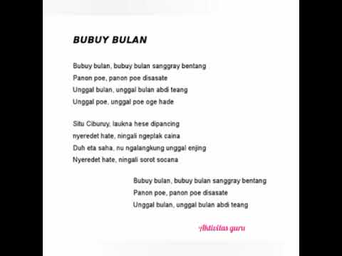 Lagu Bubuy Bulan Kelas 4 ( Empat ) Tema 7 || Lagu Jawabarat