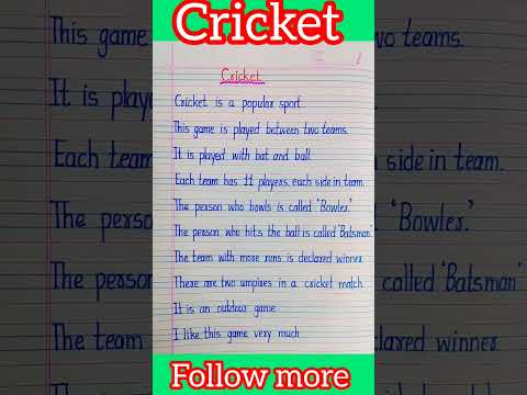 10 lines on Cricket in english/Essay on Cricket in english/Cricket Essay in english/#shorts#cricket