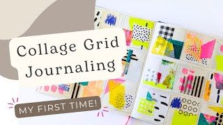 Collage Grid Art Journal Tutorial, Abstract Scrap-Paper Journaling, Mini Compositions | Mixed Media