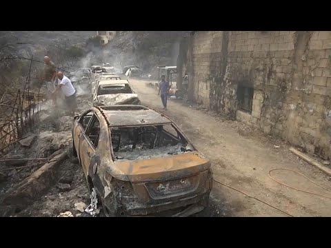 شاهد دمار كبير تخلفه الحرائق في لبنان