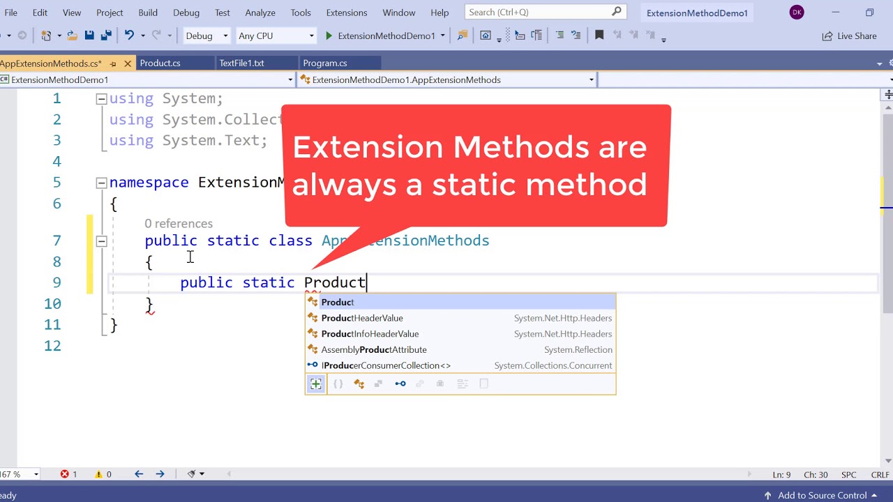 Step by Step Extension Method in C#
