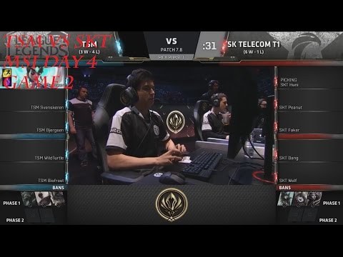 TSM vs SK Telecom T1 Day 4 Game 2 MSI TSM Bjergsen (Syndra) VS SKT T1 Faker (Fizz)