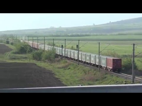 Tren de marfa GFR cu 42 containere iese din Suceava Nord cu locomotiva 60-1693-5 - 23.04.2016
