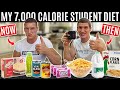 I ate my old STUDENT DIET for 24 hours *7,000 CALORIES*