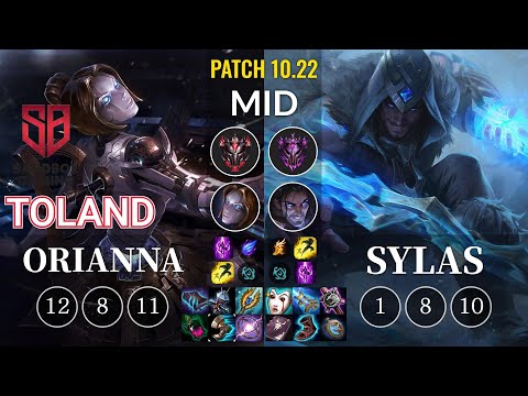 SB TolanD Orianna vs Sylas Mid - KR Patch 10.22