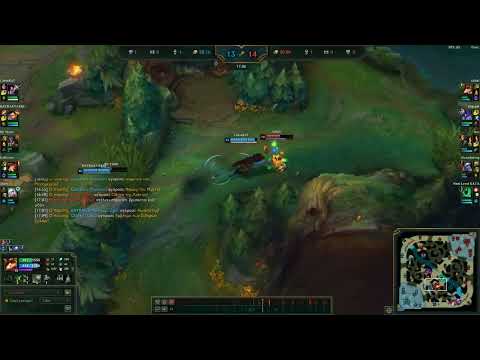 Yasuo, Xin Zhao and Twisted Fate chase Teemo ( League of legends - summoner's rift )