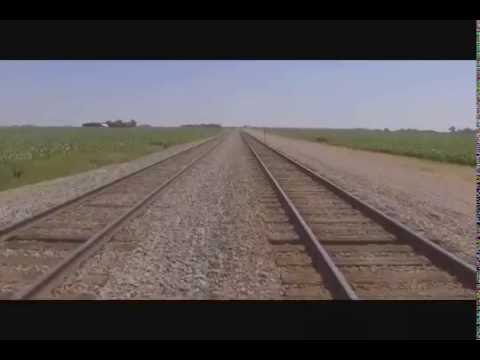 Drone shot of Freight train in country