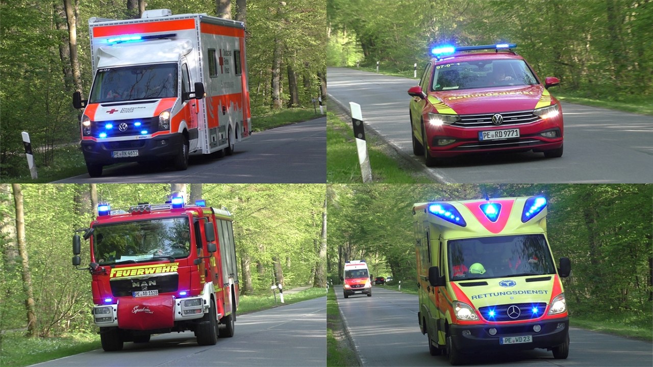 [Verpuffung von Grill löst Massenanfall an Verletzten aus] Einsatzfahrten zur Großübung in Edemissen
