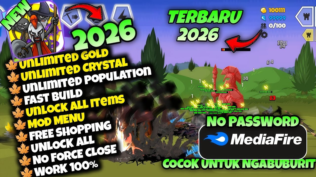 Stick War Saga Mod Apk Versi 2026.5.2676 Terbaru 2026 - Unlimited Money & Unlock All Weapon