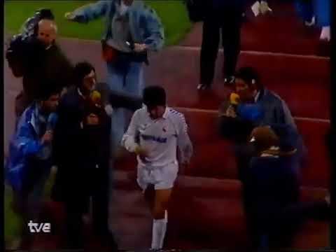 Juanito steps on Matthaus's face (1987 European Cup SF) Bayern vs Real Madrid