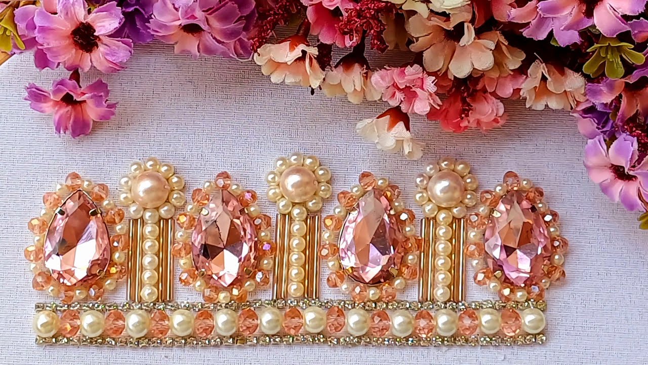 Beautiful embroidered border in Indian style#diy