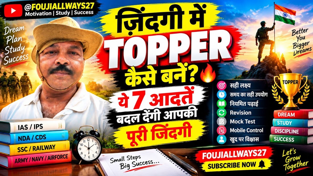 ज़िंदगी में Topper कैसे बनें?ये7आदतें बदलदेंगीआपकी पूरी जिंदगी | Success Motivation #viral #trending