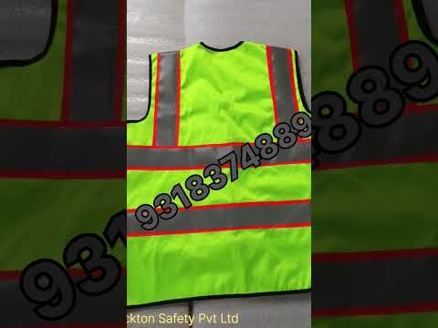 Green polyester high visibility safety jackets, size: free s...