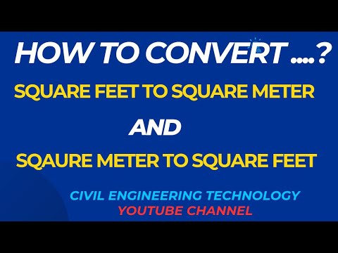 How to Convert Square feet to Square meter || Sq meter to Sq ft || #unitconversion #engineering