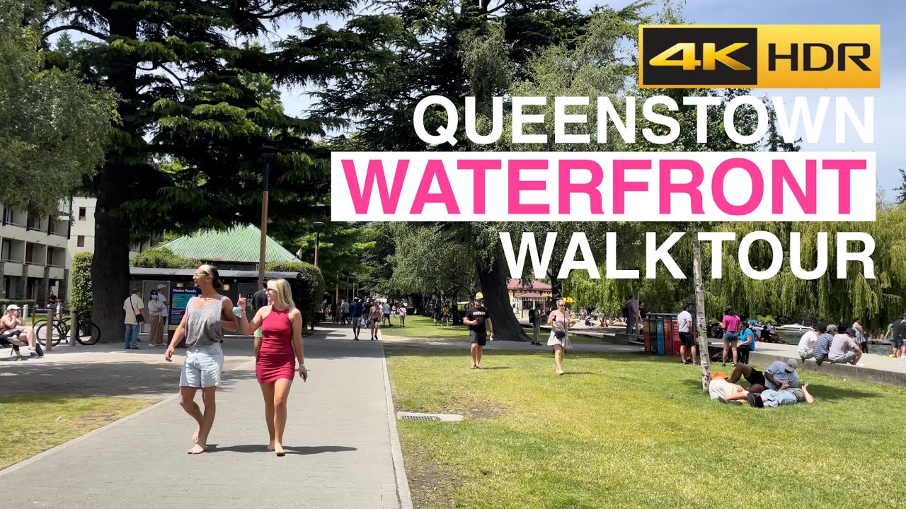 Embark on a virtual walking tour of the scenic Waterfront, Queenstown