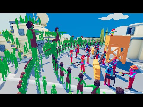 ZombieS 100 Units vs SWAT + Army Soldier - Totally Accurate Battle Simulator TABS